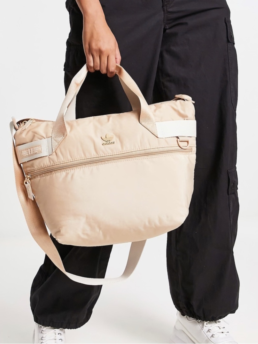 Adidas Originals Neutral beige/tan Puffer Tote Crossbody Bag Athleisure Purse - Picture 8 of 8